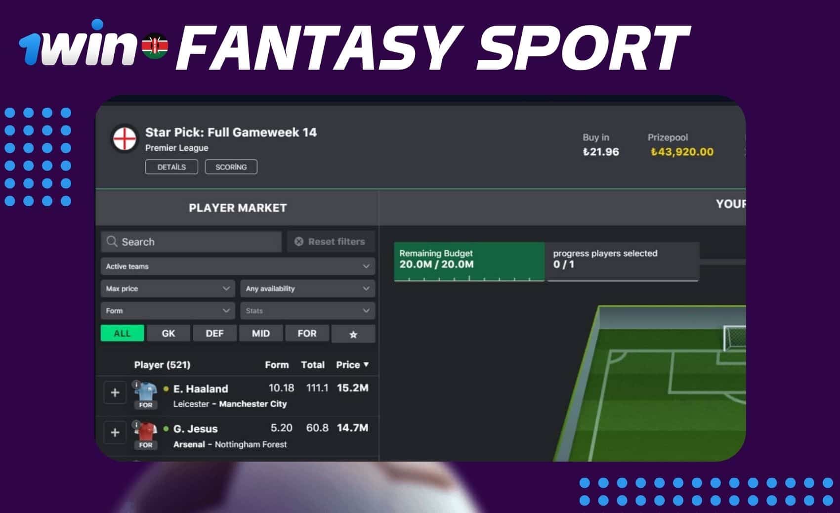 1win Kenya Fantasy Sport games instruction