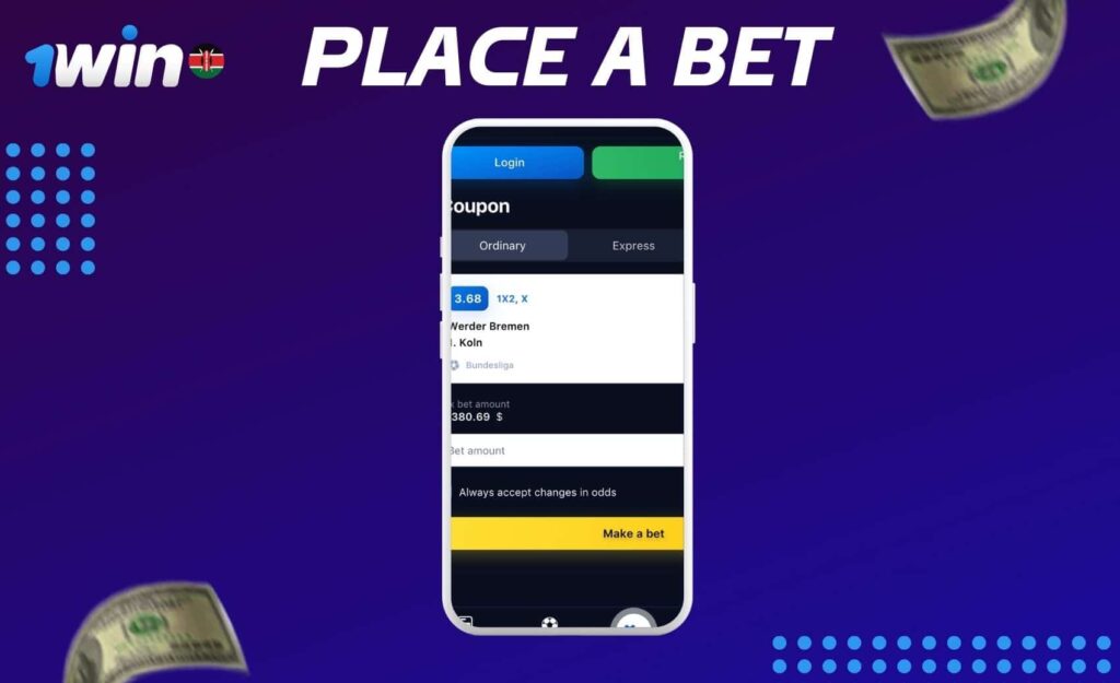How to place a bet in 1win Kenya application