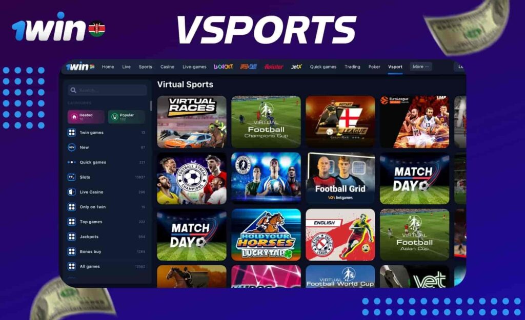 What is Vsports gaming at 1win Kenya website