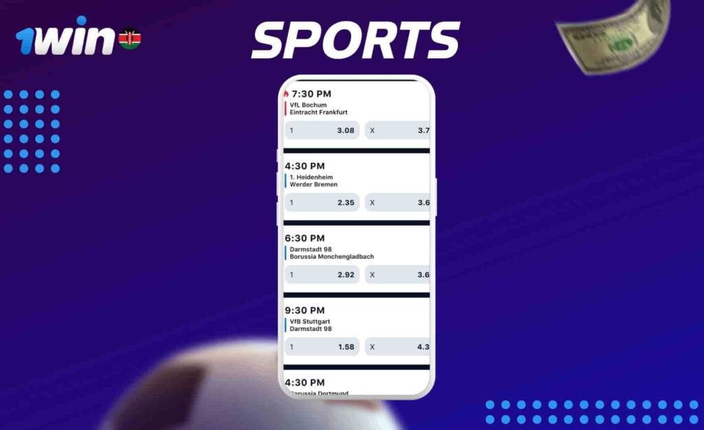 1win Kenya sports betting option in app review