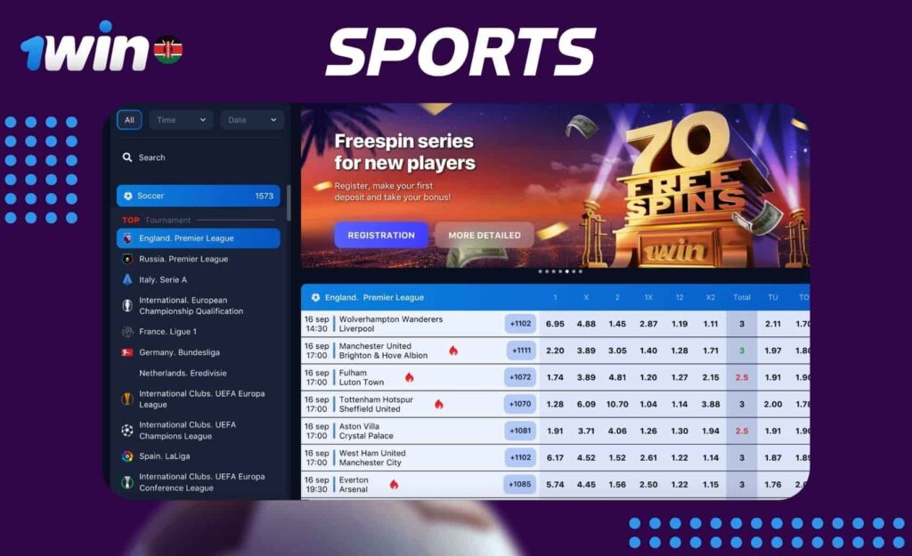 1win Kenya site sports betting option overview