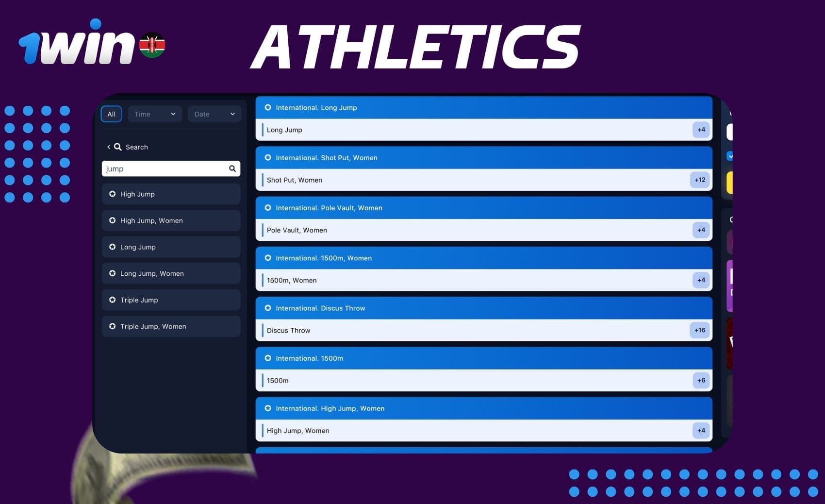 1win Athletics sports games betting overview in Kenya