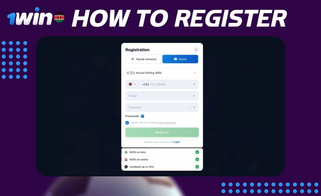How to Register at 1win website in Kenya guide