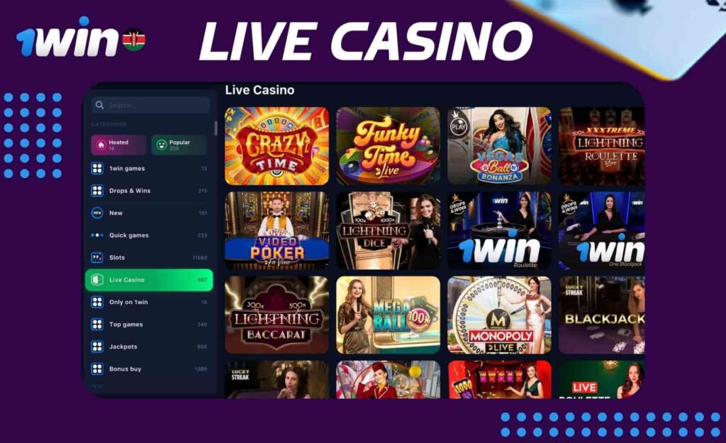 1win Kenya Live Casino Games on the website